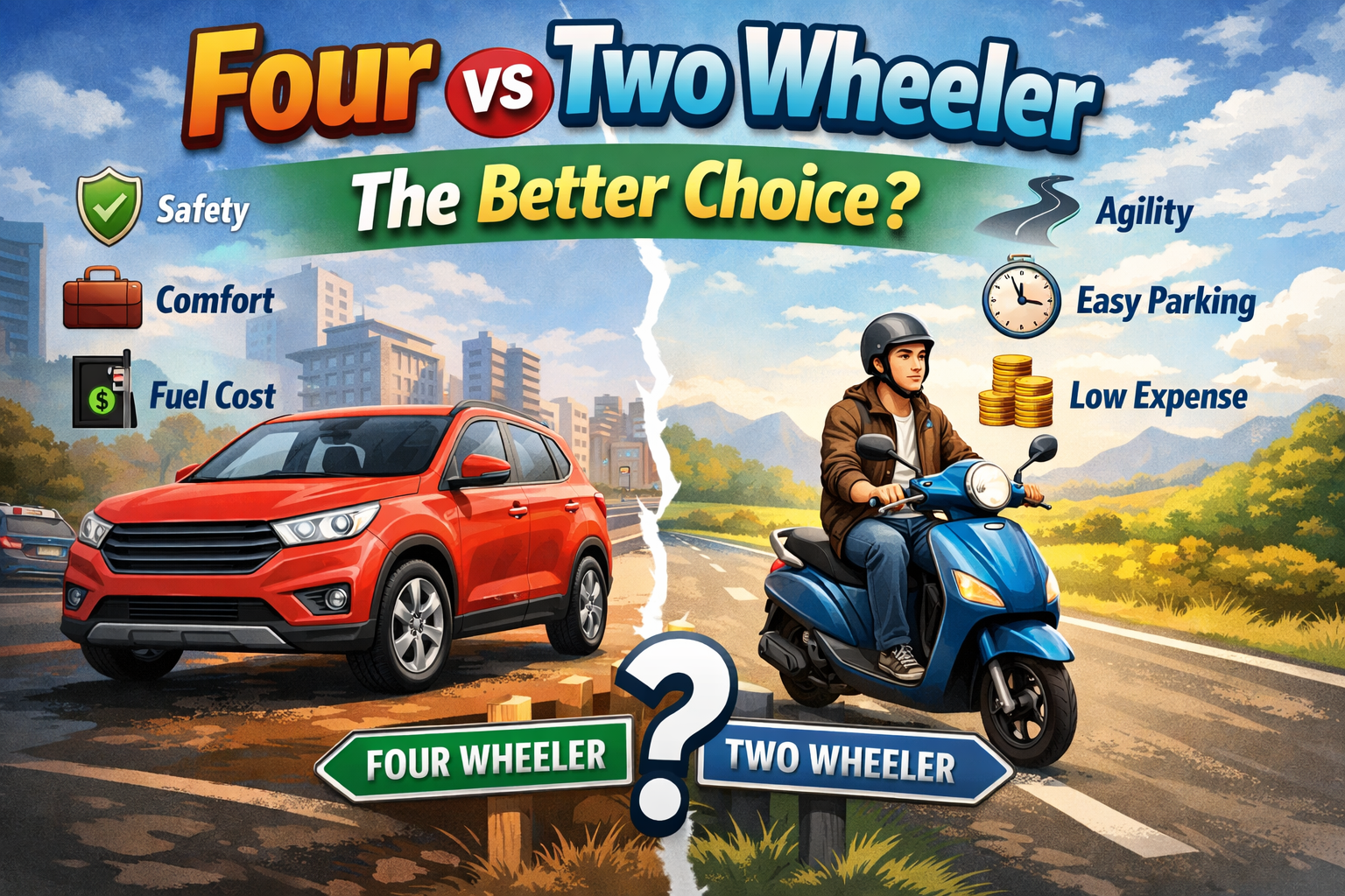 Four vs Two Wheeler - The Better Choice