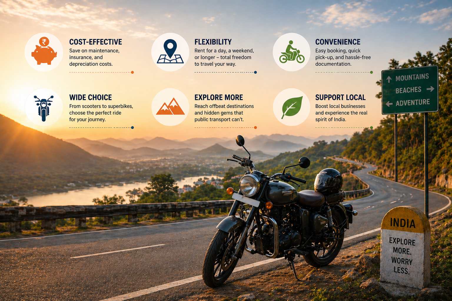 Benefits of Renting a Bike in India